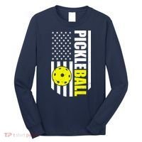 Pickleball USA Flag Love Playing Pickle Ball Long Sleeve Shirt thumb 0