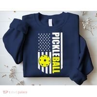 Pickleball USA Flag Love Playing Pickle Ball Sweatshirt thumb 2