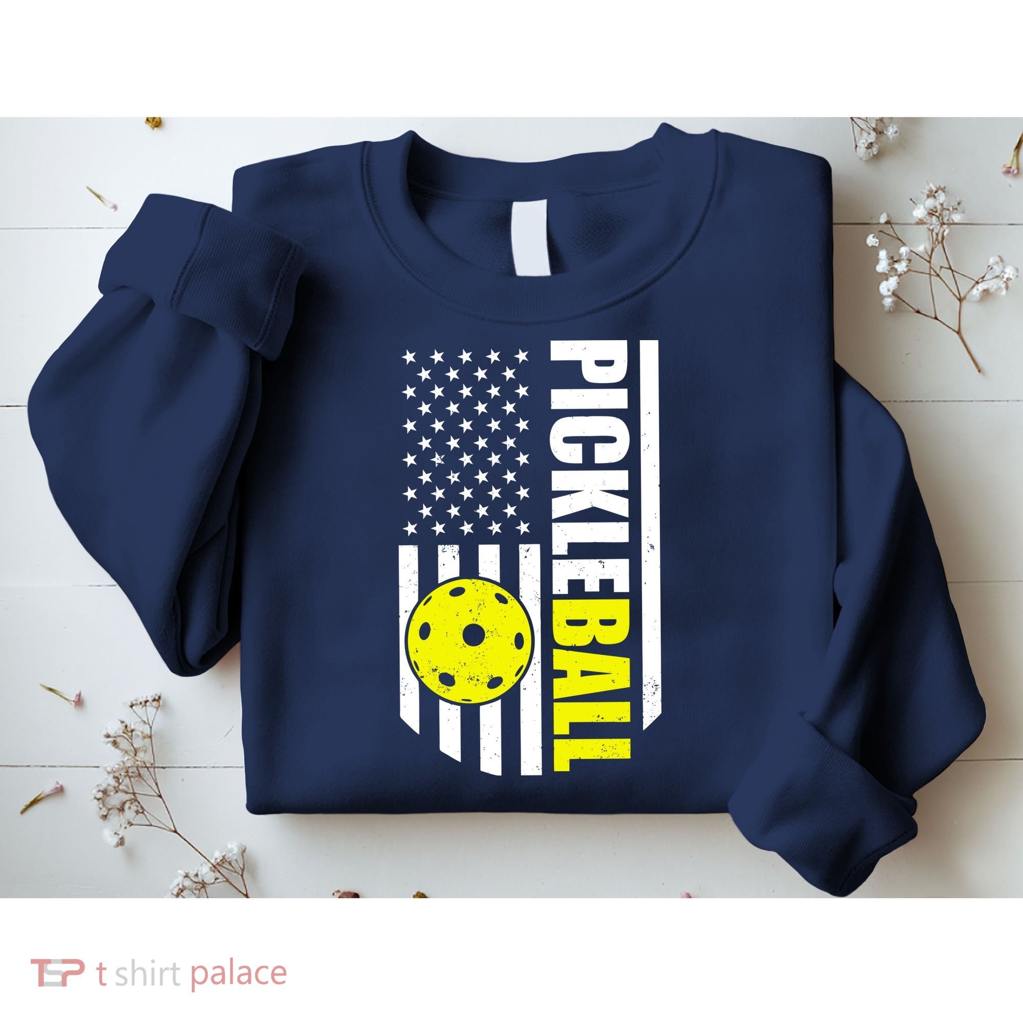 Pickleball USA Flag Love Playing Pickle Ball Sweatshirt