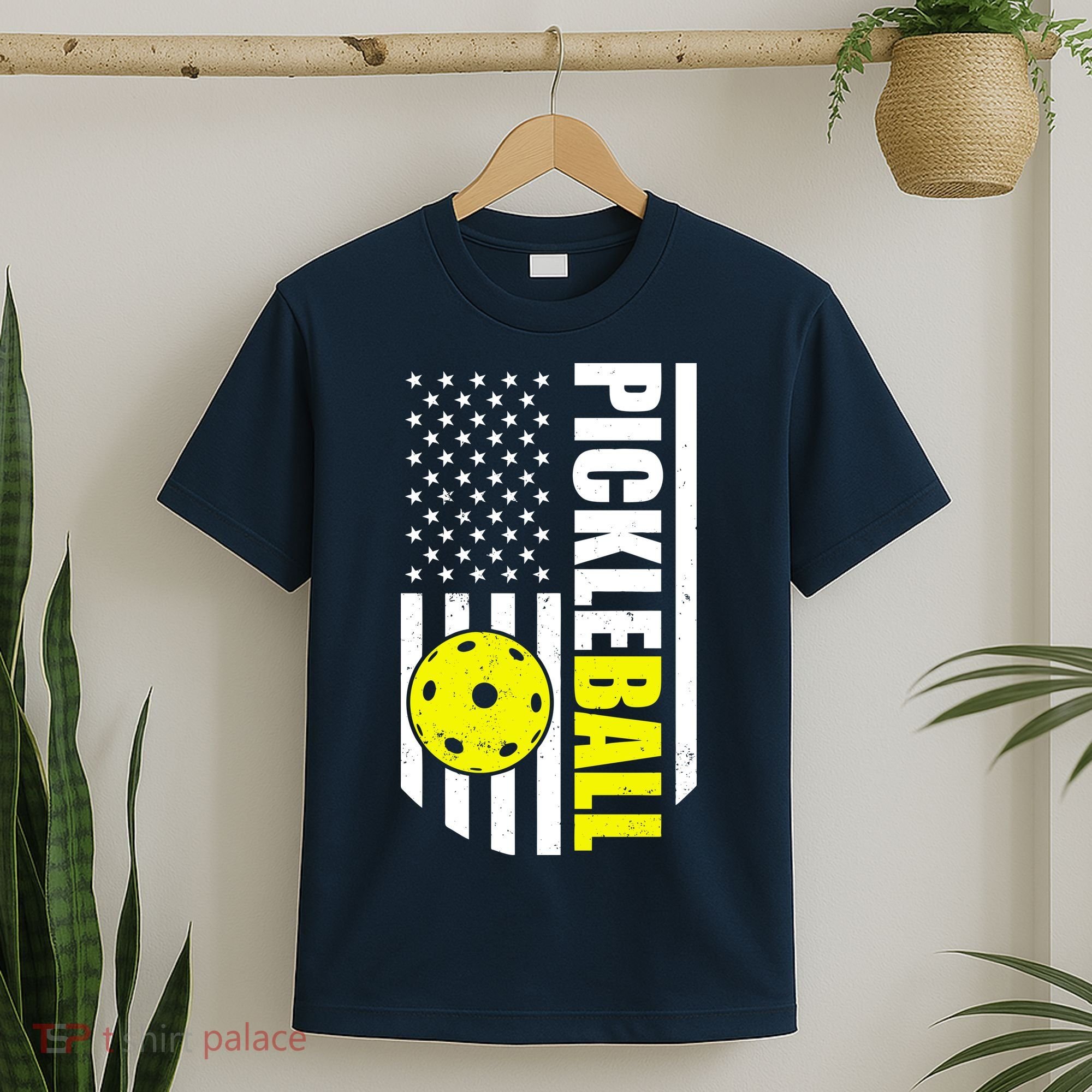 Pickleball USA Flag Love Playing Pickle Ball T-Shirt