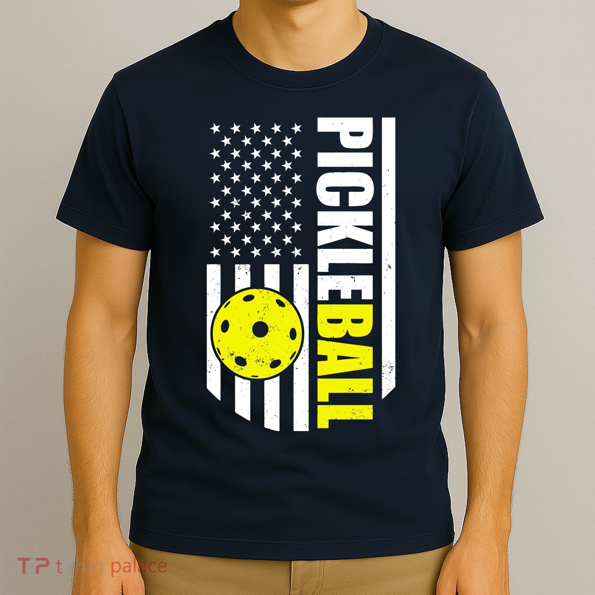 Pickleball USA Flag Love Playing Pickle Ball T-Shirt