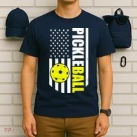 Pickleball USA Flag Love Playing Pickle Ball T-Shirt thumb 6