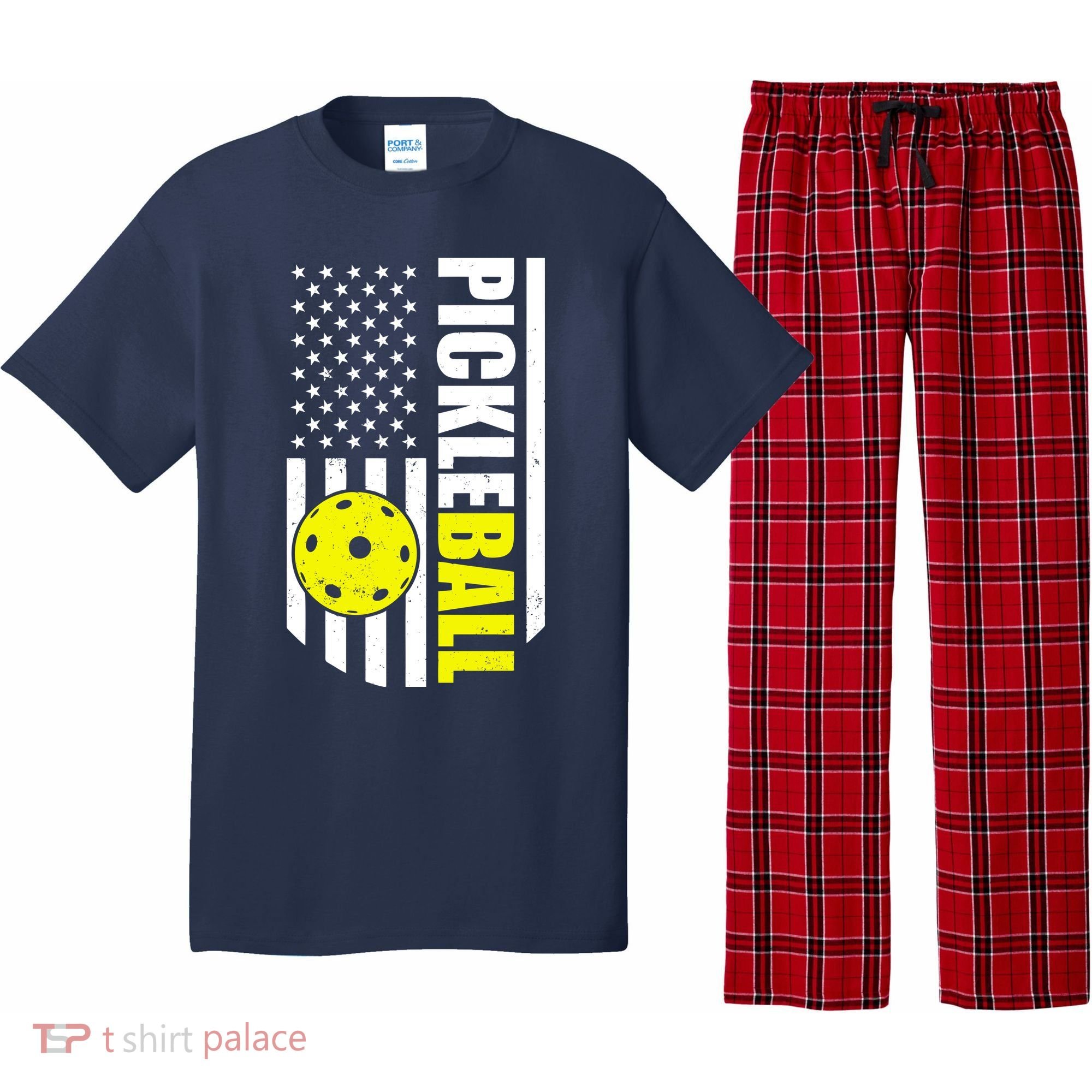 Pickleball USA Flag Love Playing Pickle Ball Pajama Set
