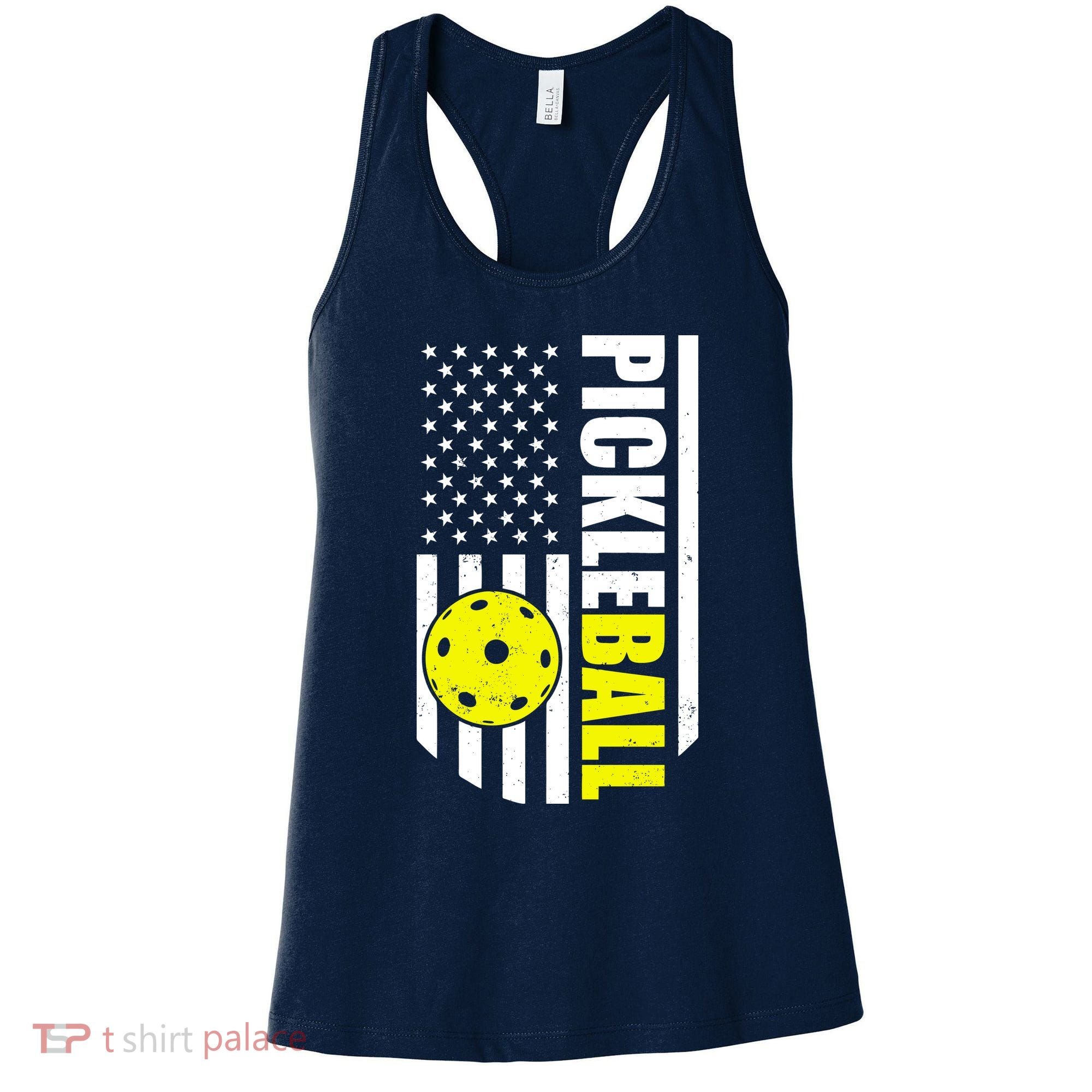 Pickleball USA Flag Love Playing Pickle Ball Women's Tank Top