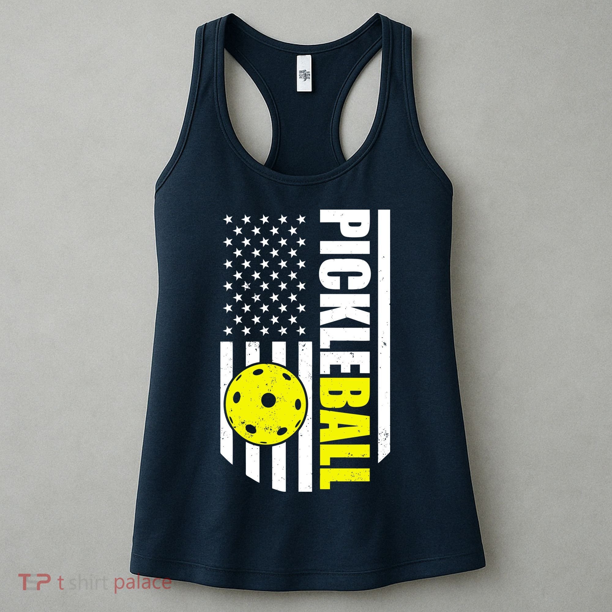 Pickleball USA Flag Love Playing Pickle Ball Women's Tank Top