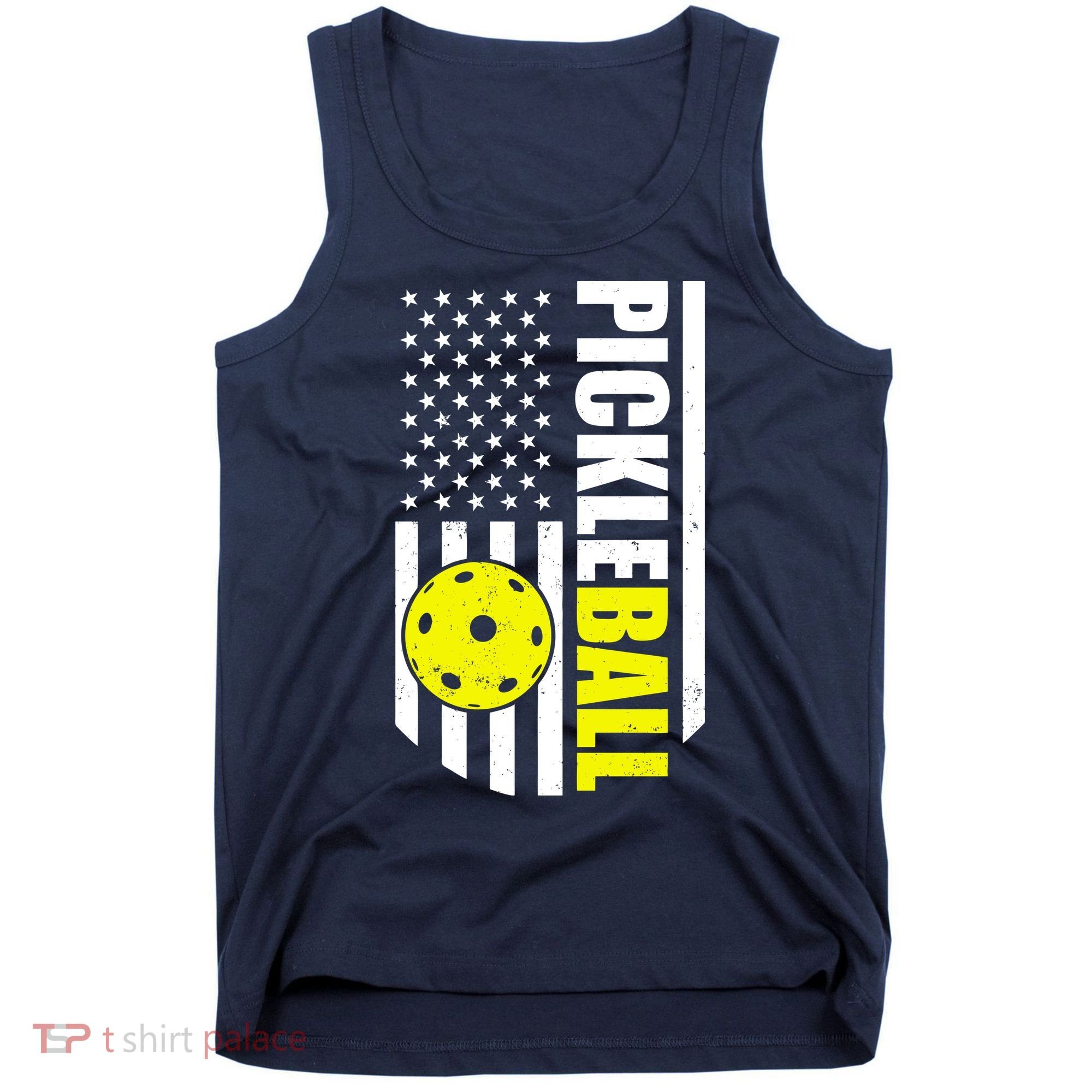 Pickleball USA Flag Love Playing Pickle Ball Tank Top