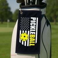 Pickleball USA Flag Love Playing Pickle Ball Golf Towel thumb 2
