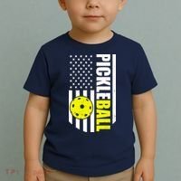 Pickleball USA Flag Love Playing Pickle Ball Toddler T-Shirt thumb 2