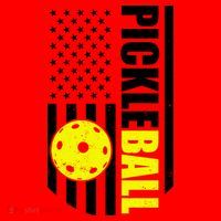 Pickleball USA Flag Love Playing Pickle Ball Santa Hat thumb 1