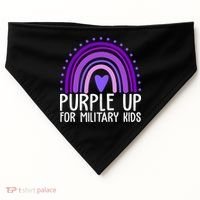 Purple Up For Miliartykids Rainbow Heart USA-Made Doggie Bandana thumb 0