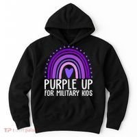 Purple Up For Miliartykids Rainbow Heart Hoodie thumb 0