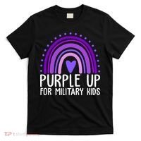 Purple Up For Miliartykids Rainbow Heart T-Shirt thumb 0