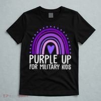 Purple Up For Miliartykids Rainbow Heart T-Shirt thumb 5