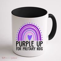 Purple Up For Miliartykids Rainbow Heart Coffee Mug thumb 1