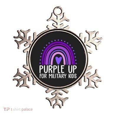 Purple Up For Miliartykids Rainbow Heart Ornament