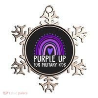 Purple Up For Miliartykids Rainbow Heart Ornament thumb 0