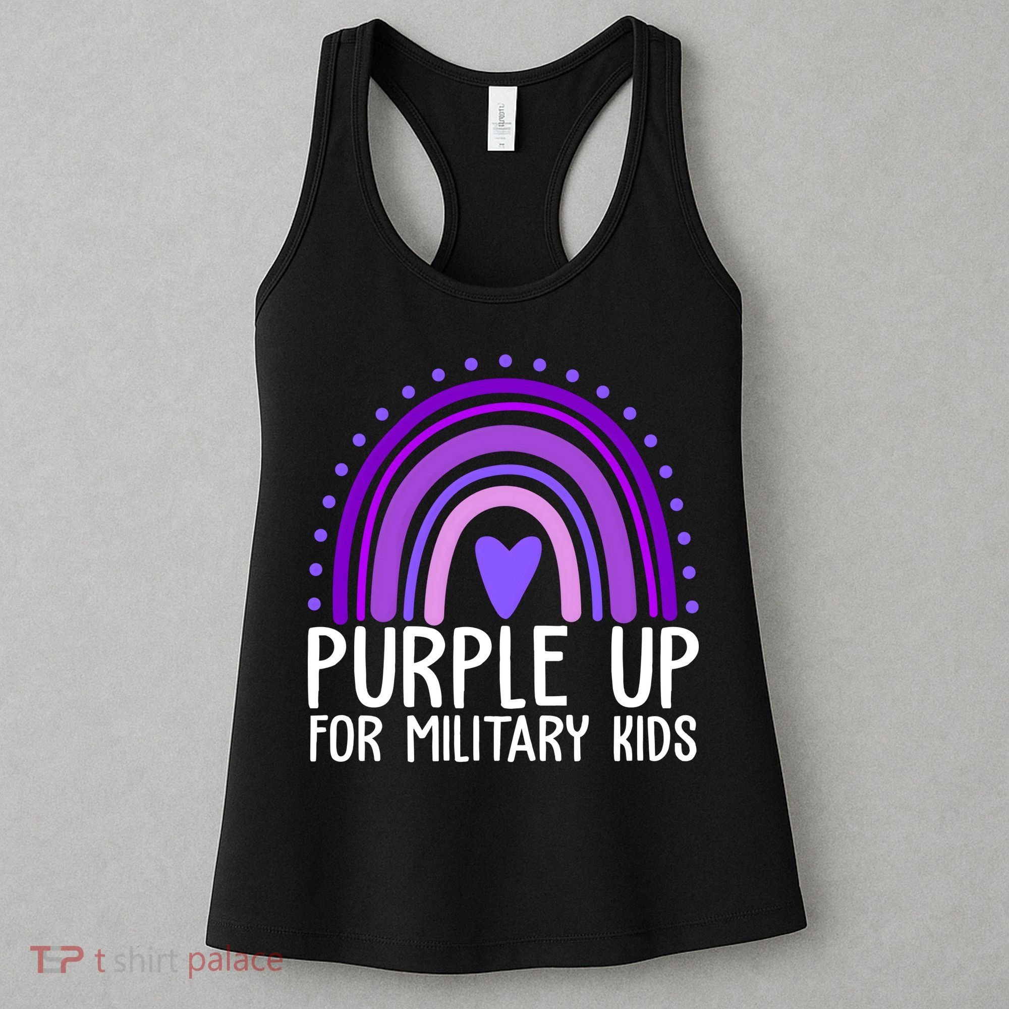 Purple Up For Miliartykids Rainbow Heart Women's Tank Top