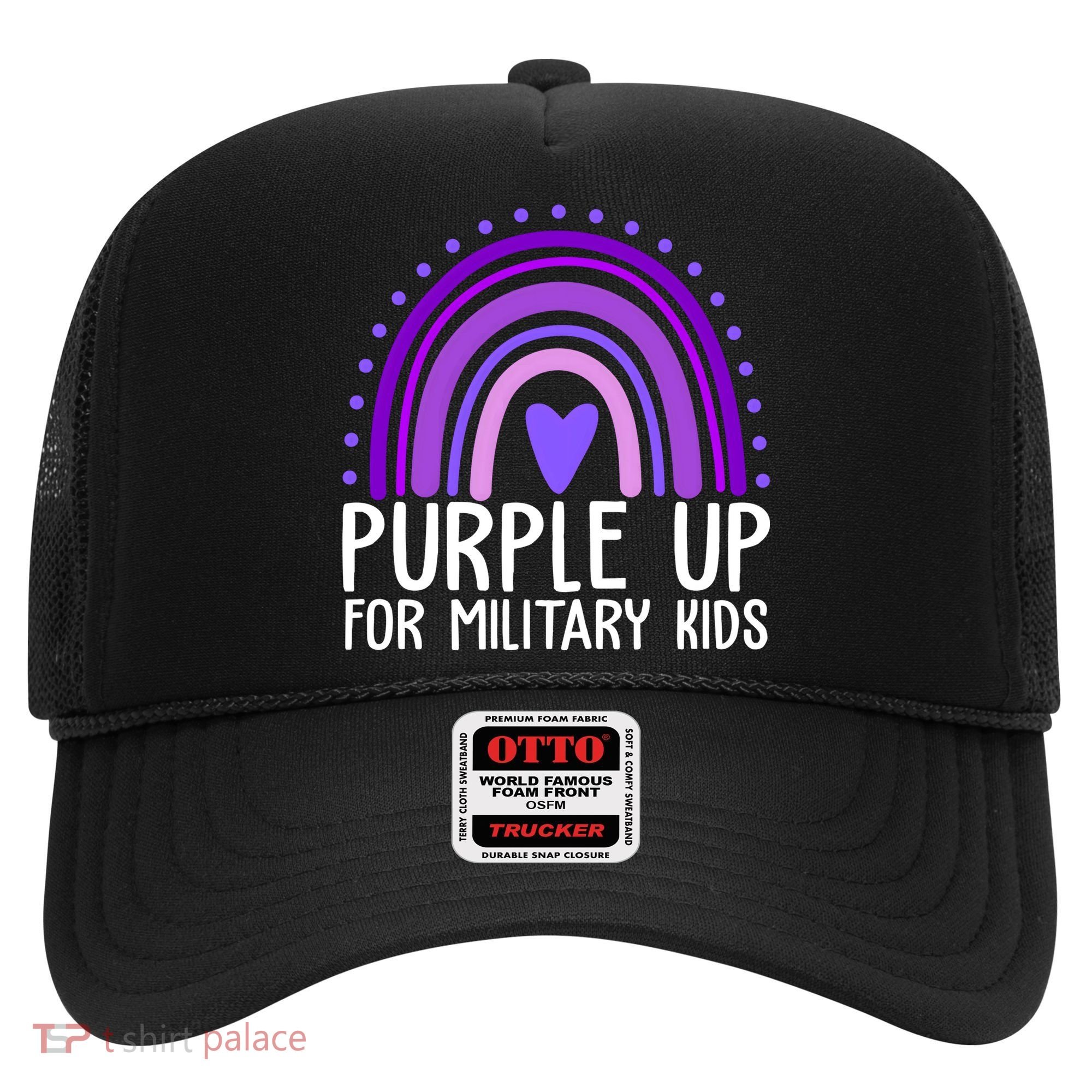Purple Up For Miliartykids Rainbow Heart Hat