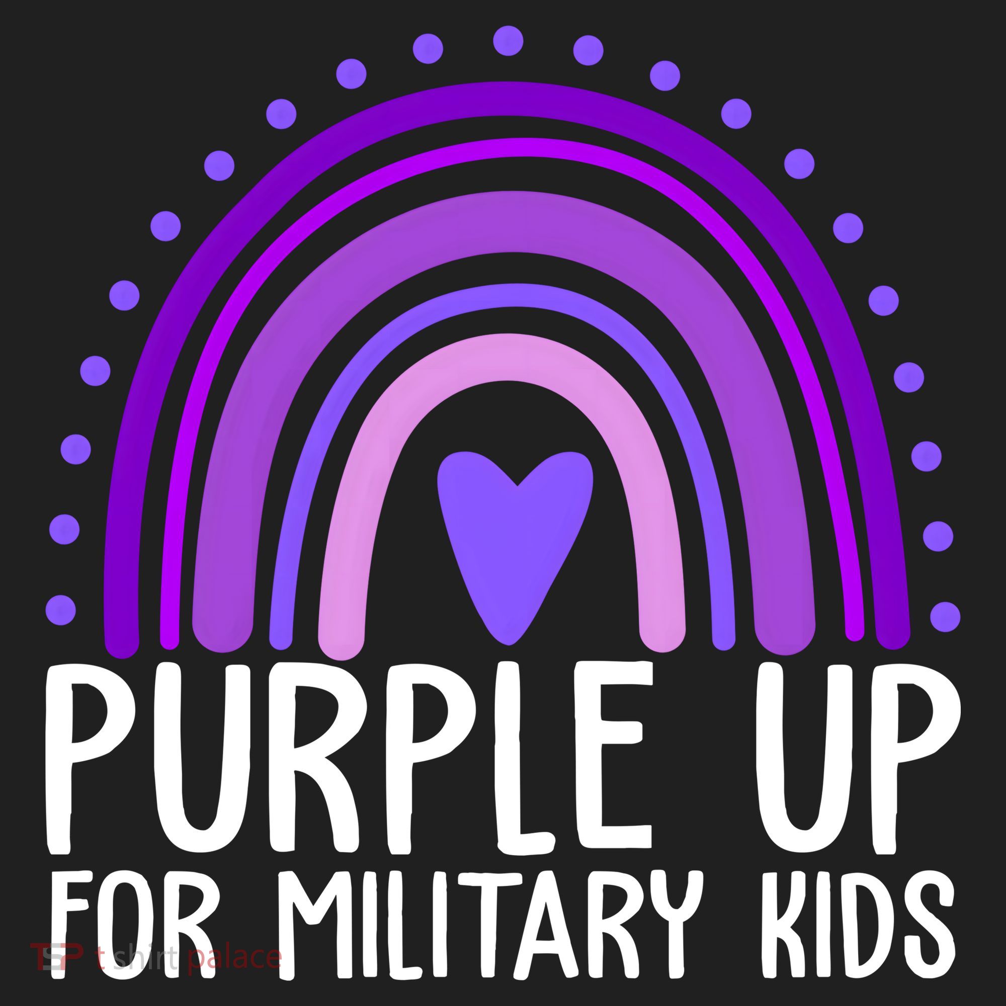 Purple Up For Miliartykids Rainbow Heart Hat