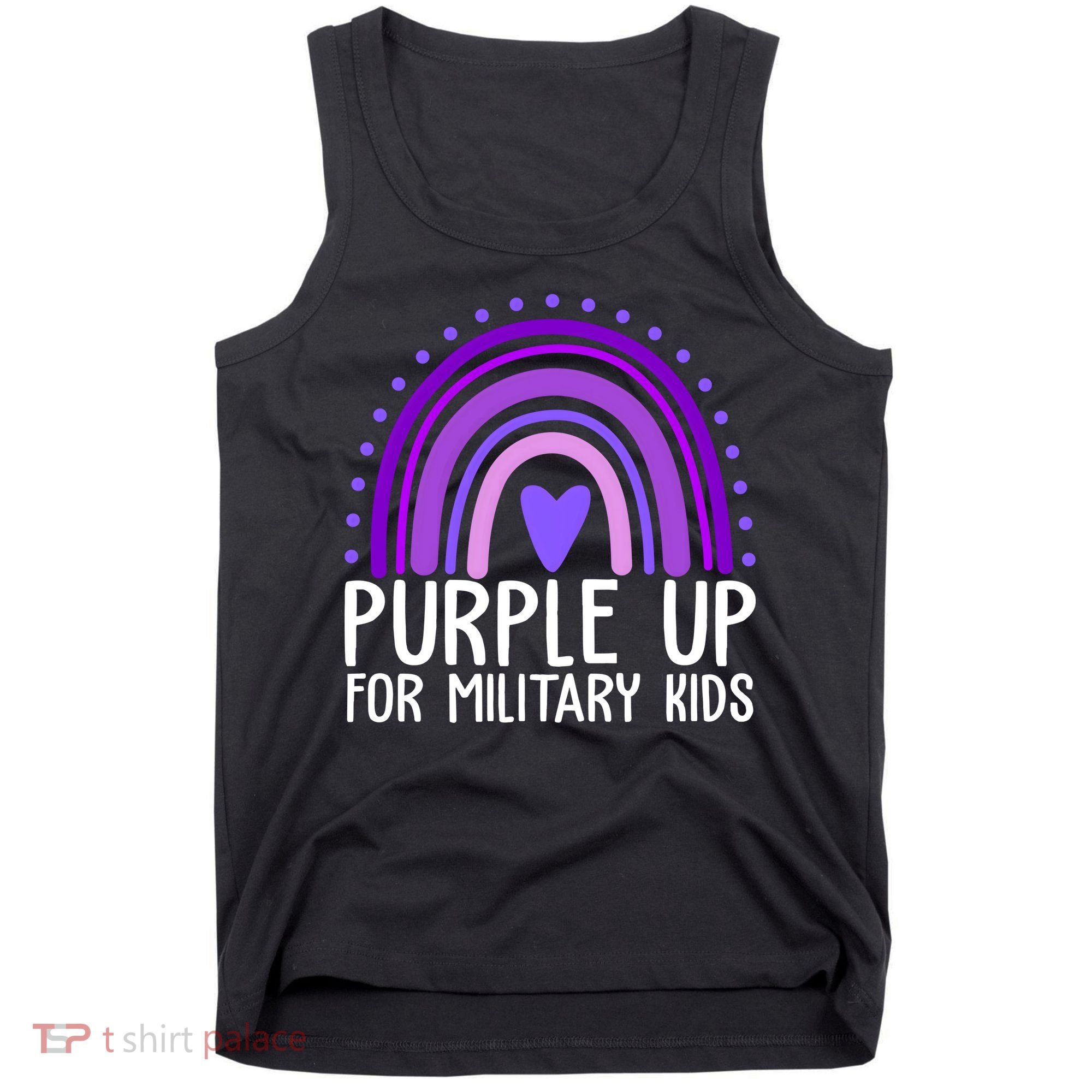 Purple Up For Miliartykids Rainbow Heart Tank Top