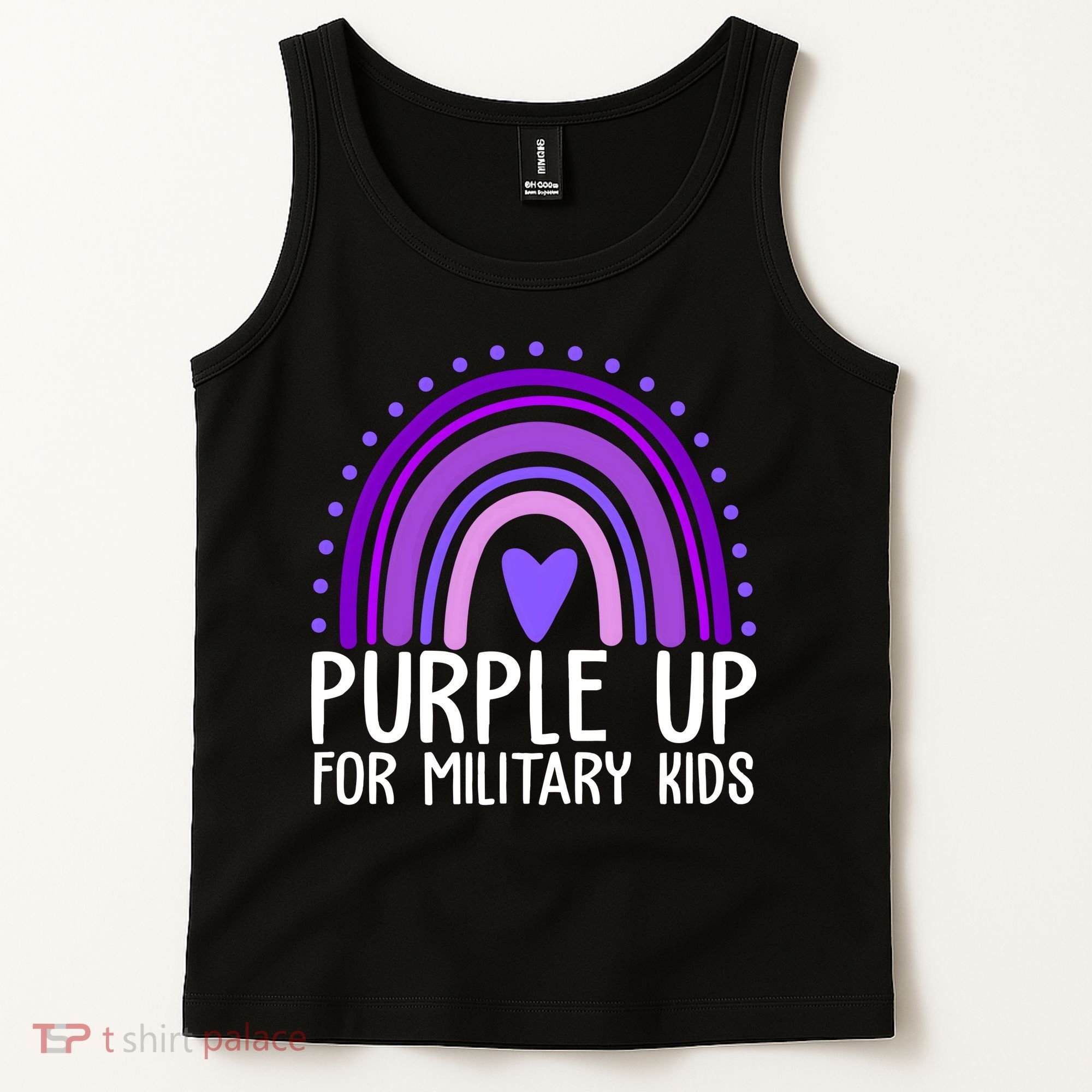 Purple Up For Miliartykids Rainbow Heart Tank Top
