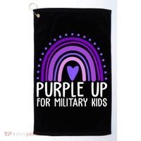 Purple Up For Miliartykids Rainbow Heart Golf Towel thumb 0