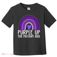 Purple Up For Miliartykids Rainbow Heart Toddler T-Shirt thumb 0