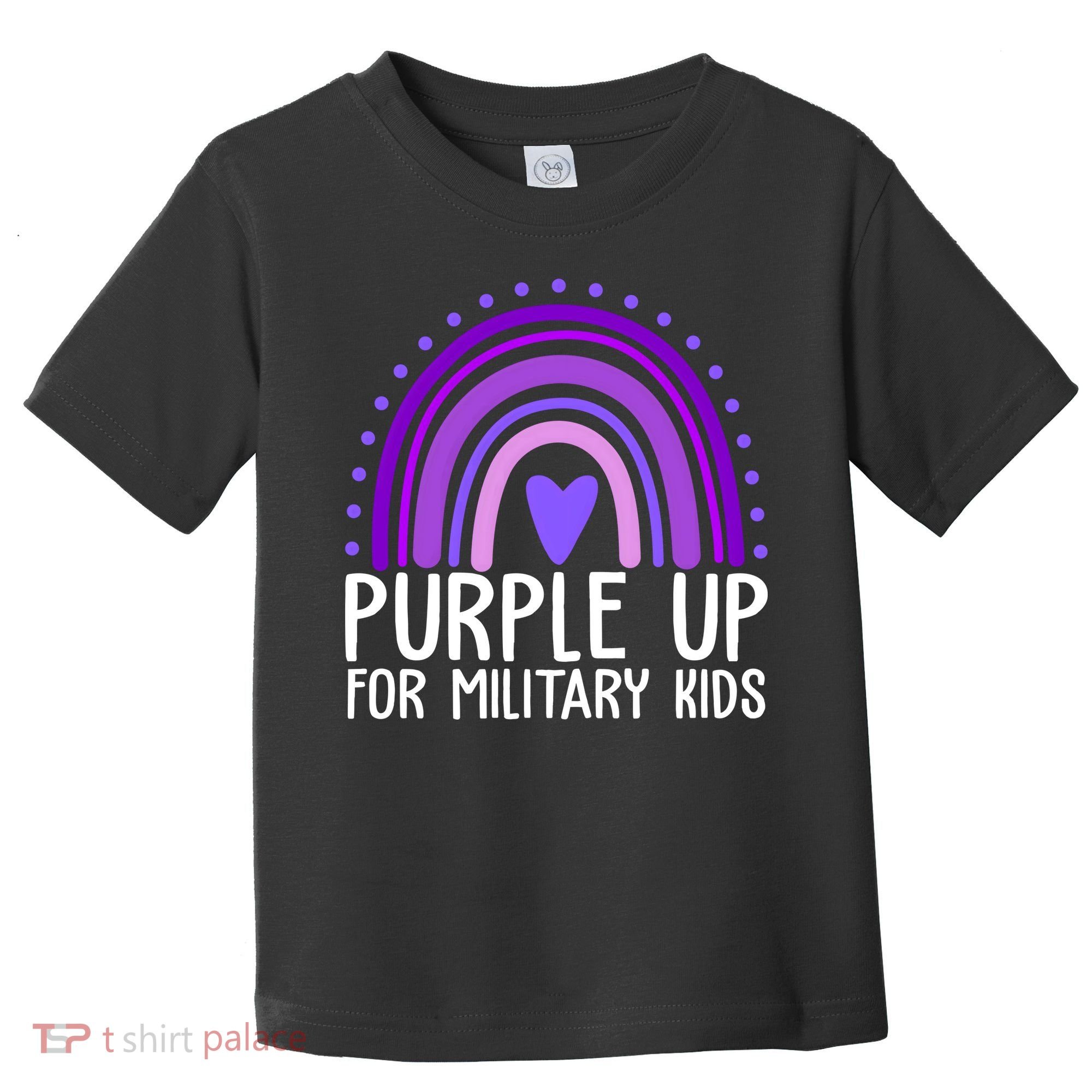 Purple Up For Miliartykids Rainbow Heart Toddler T-Shirt
