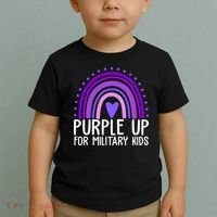 Purple Up For Miliartykids Rainbow Heart Toddler T-Shirt thumb 2
