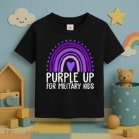 Purple Up For Miliartykids Rainbow Heart Toddler T-Shirt thumb 3