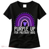 Purple Up For Miliartykids Rainbow Heart Women's T-Shirt thumb 0