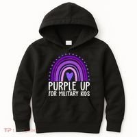 Purple Up For Miliartykids Rainbow Heart Kids Hoodie thumb 0