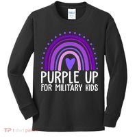 Purple Up For Miliartykids Rainbow Heart Kids Long Sleeve Shirt thumb 0