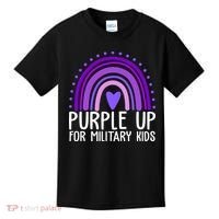 Purple Up For Miliartykids Rainbow Heart Kids T-Shirt thumb 0