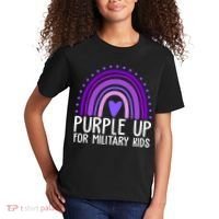 Purple Up For Miliartykids Rainbow Heart Kids T-Shirt thumb 2