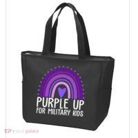Purple Up For Miliartykids Rainbow Heart Tote Bag thumb 3