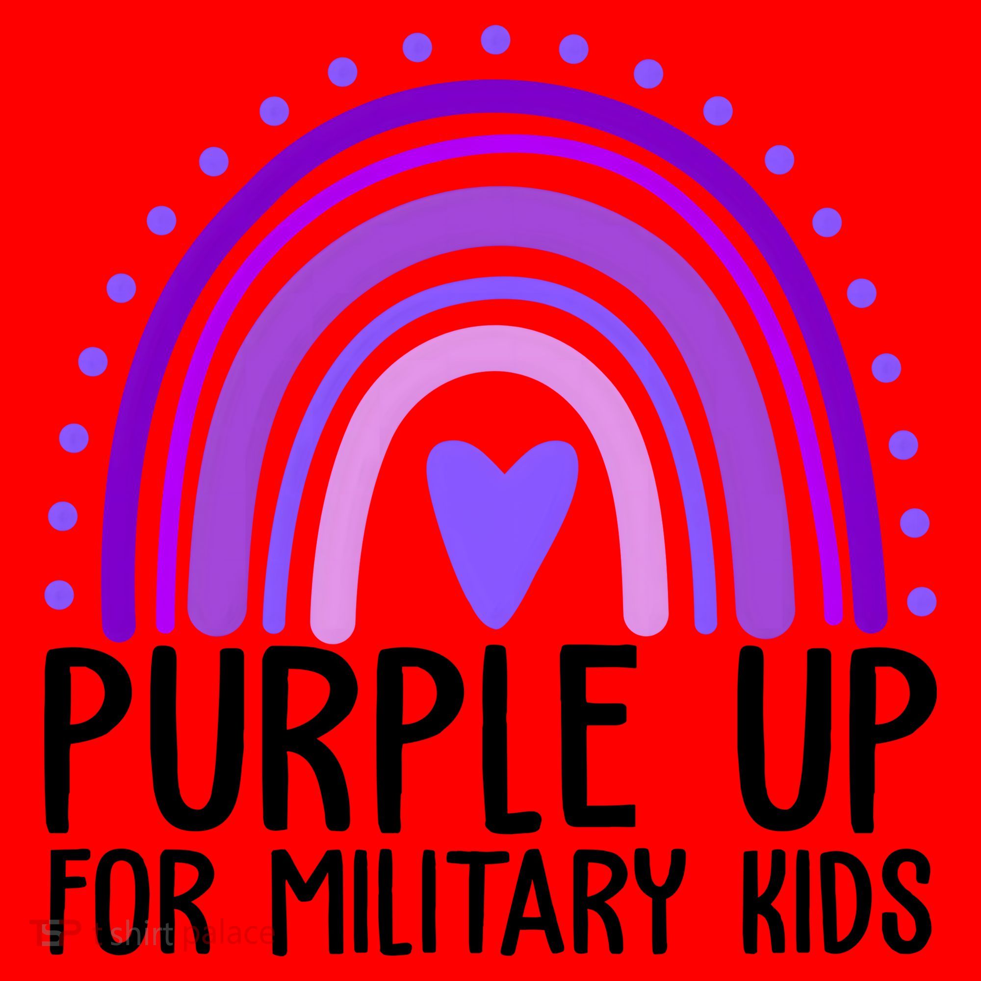 Purple Up For Miliartykids Rainbow Heart Santa Hat