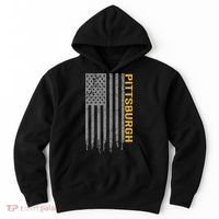 Pittsburgh Usa Flag Patriotic American From Pittsburgh Hoodie thumb 0