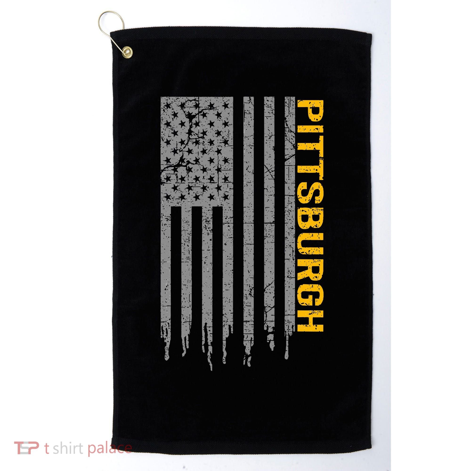 Pittsburgh Usa Flag Patriotic American From Pittsburgh Golf Towel