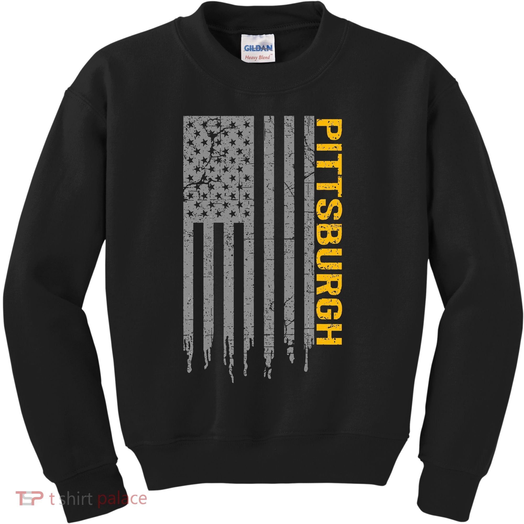 Pittsburgh Usa Flag Patriotic American From Pittsburgh Kids Sweatshirt