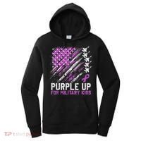 Purple Up For Military Flag Military Child Month Women's Hoodie thumb 0