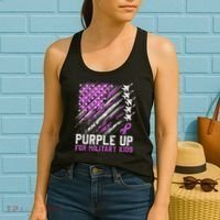 Purple Up For Military Flag Military Child Month Women's Tank Top thumb 2