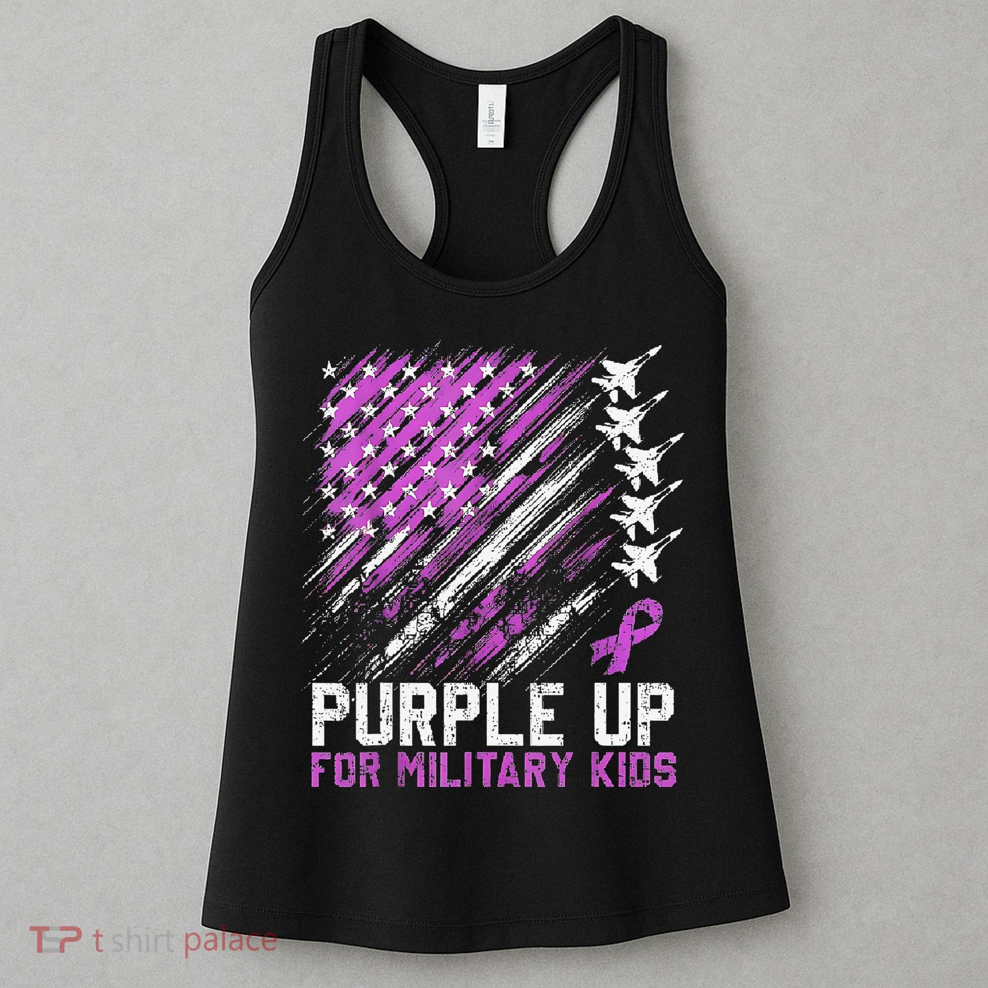 Purple Up For Military Flag Military Child Month Women's Tank Top