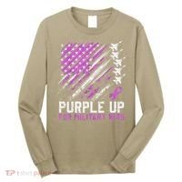 Purple Up For Military Flag Military Child Month Long Sleeve Shirt thumb 0