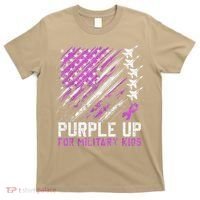 Purple Up For Military Flag Military Child Month T-Shirt thumb 0