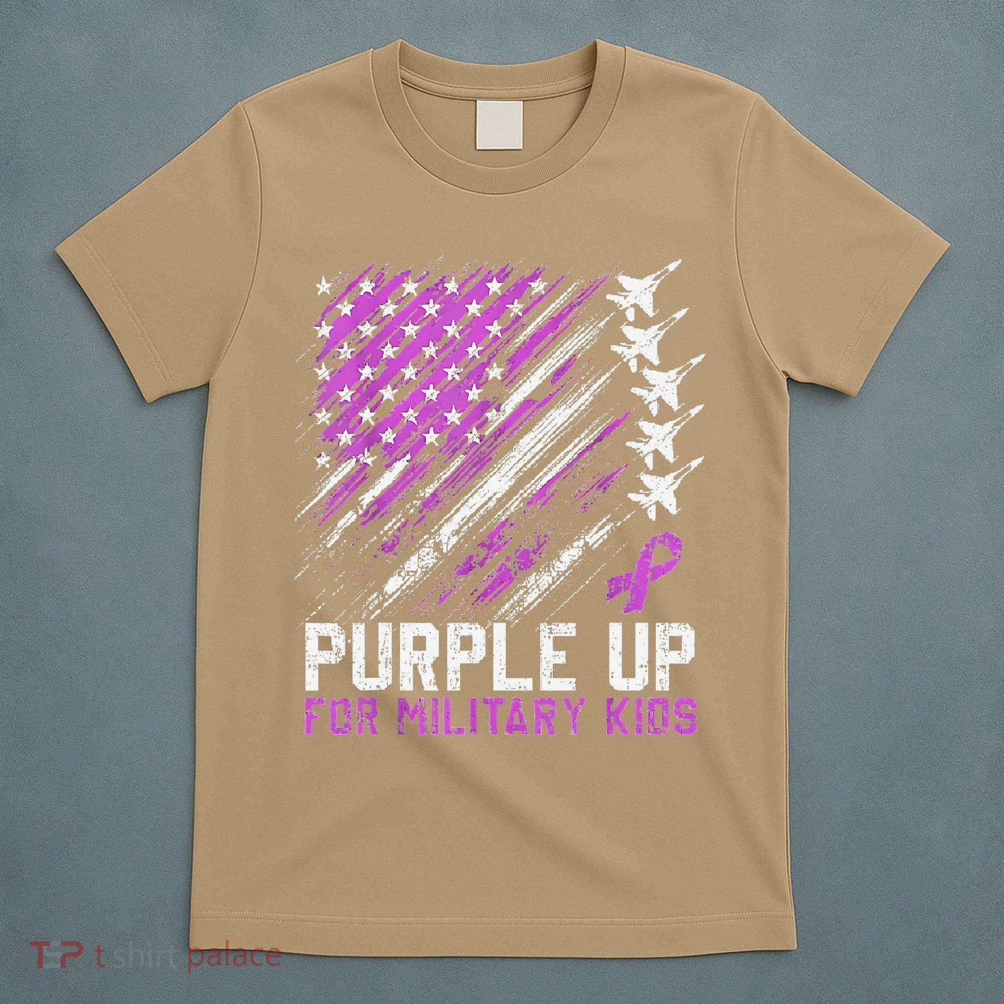 Purple Up For Military Flag Military Child Month T-Shirt