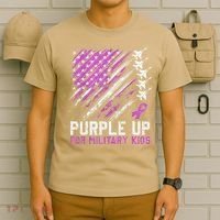 Purple Up For Military Flag Military Child Month T-Shirt thumb 6