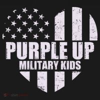 Purple Up For Military Children USA Flag Heart T-Shirt thumb 7