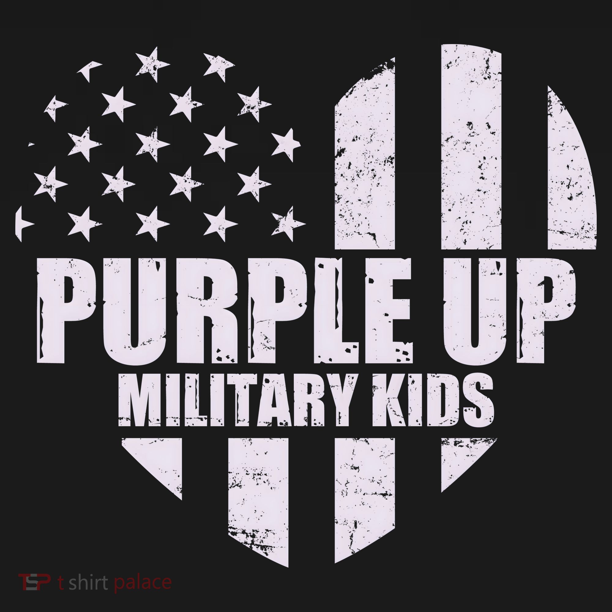 Purple Up For Military Children USA Flag Heart Women's Tank Top