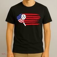 Pickleball US Flag American Patriotic Pickleball 4th of july T-Shirt thumb 3
